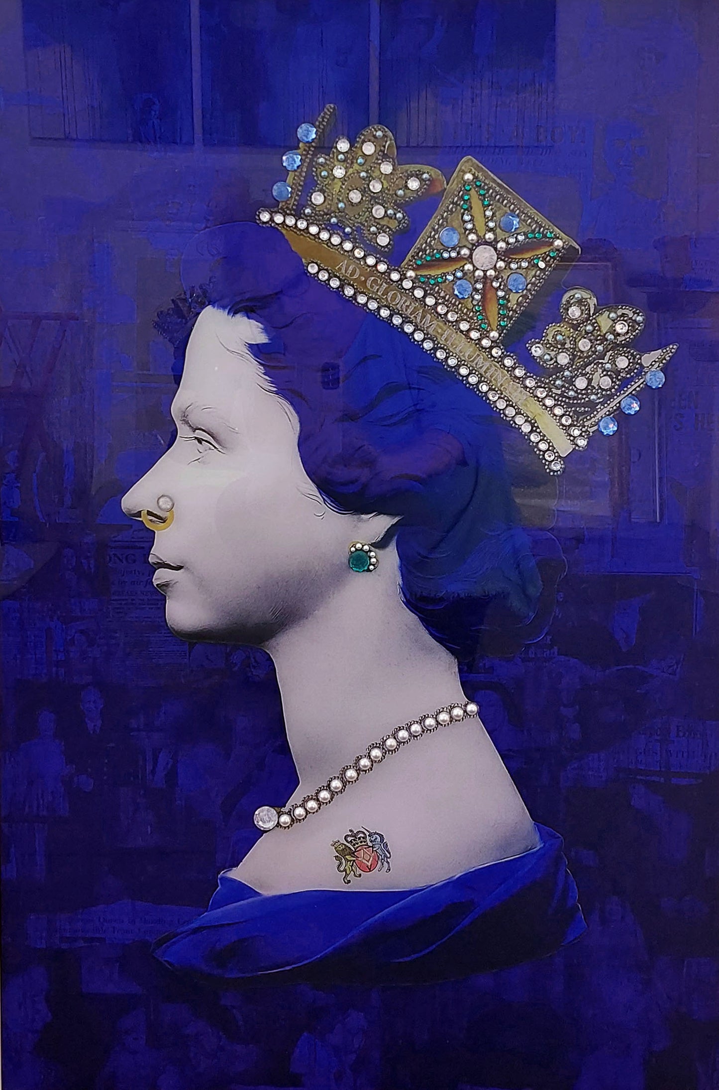 The Queen on Blue Glass