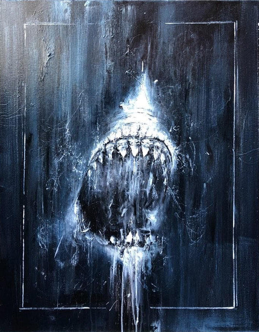 Great-White-Daniel Hooper-Oil-Painting-Shark 