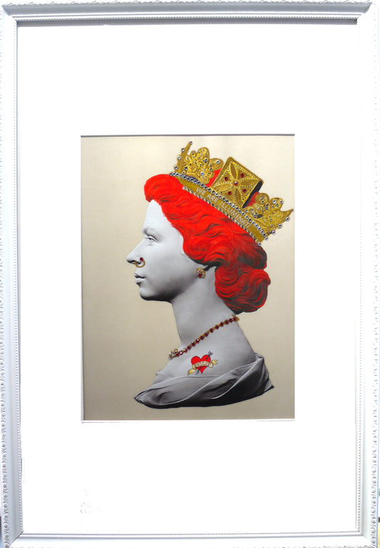 Baby Red Queen Illuminati Neon Signed limited edition Giclée with 24 ct gold leaf and crystal embelishments 81 x 56cm